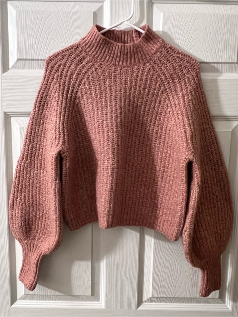 Zara Chunky Knit Mock Neck Sweater - Picture 3 of 5